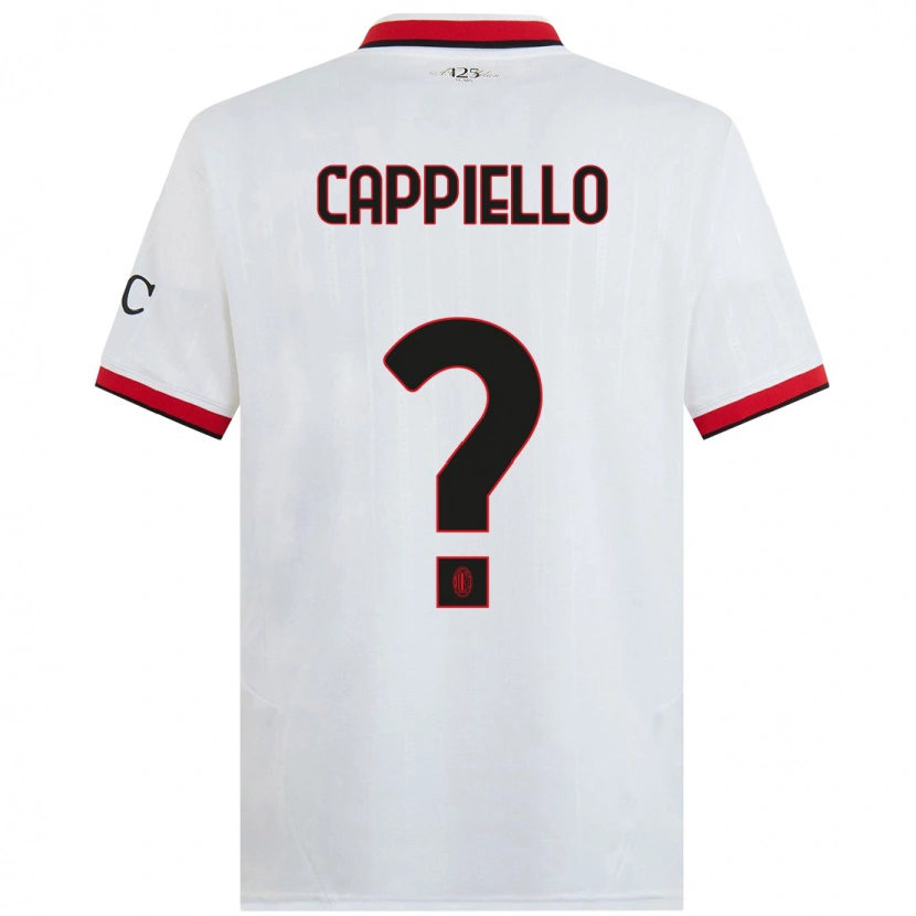 Danxen Donna Maglia Flavio Cappiello #0 Bianco Nero Rosso Kit Gara Away 2024/25 Maglietta