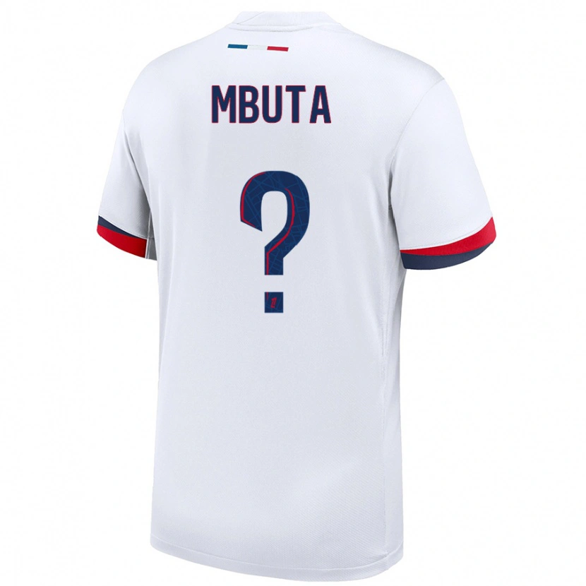 Danxen Donna Maglia Bradley Mbuta #0 Bianco Blu Rosso Kit Gara Away 2024/25 Maglietta