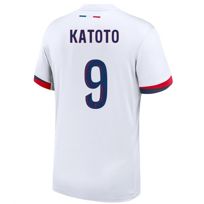 Danxen Donna Maglia Marie-Antoinette Katoto #9 Bianco Blu Rosso Kit Gara Away 2024/25 Maglietta