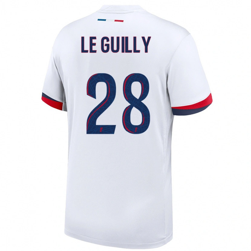 Danxen Donna Maglia Jade Le Guilly #28 Bianco Blu Rosso Kit Gara Away 2024/25 Maglietta