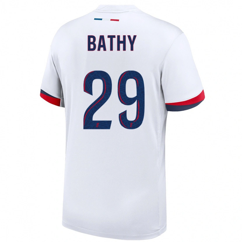 Danxen Donna Maglia Griedge Mbock Bathy #29 Bianco Blu Rosso Kit Gara Away 2024/25 Maglietta