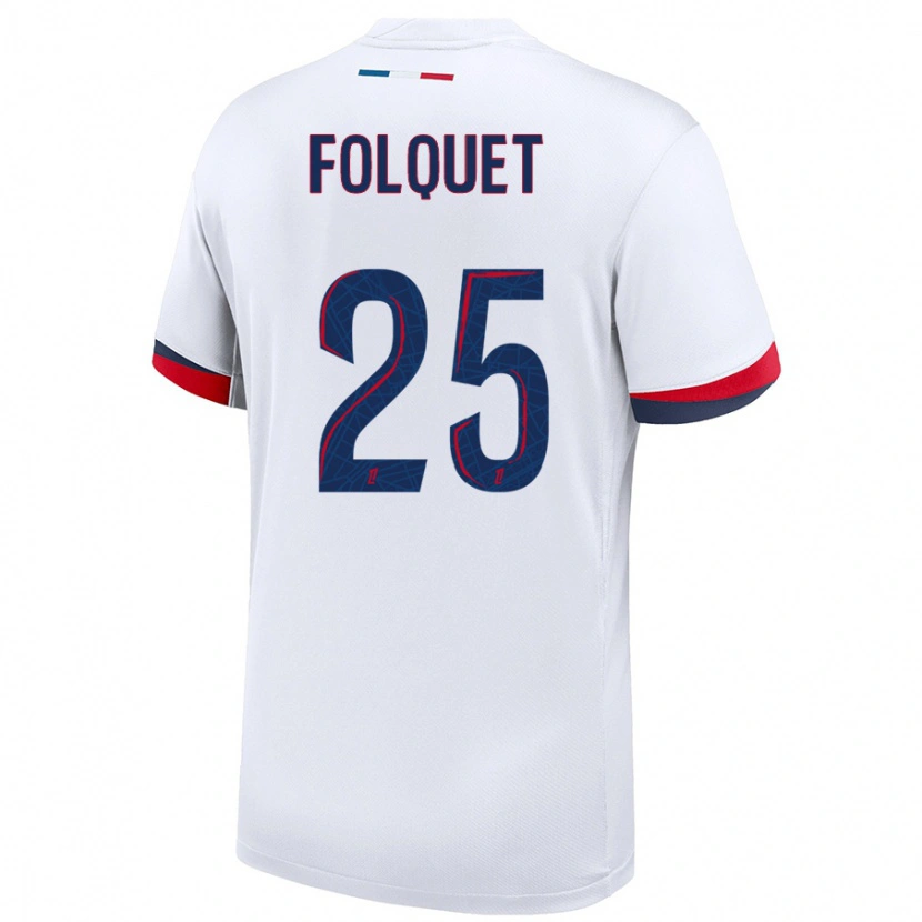 Danxen Donna Maglia Magnaba Folquet #25 Bianco Blu Rosso Kit Gara Away 2024/25 Maglietta