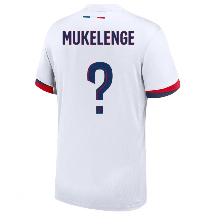 Danxen Donna Maglia Christ Mukelenge #0 Bianco Blu Rosso Kit Gara Away 2024/25 Maglietta