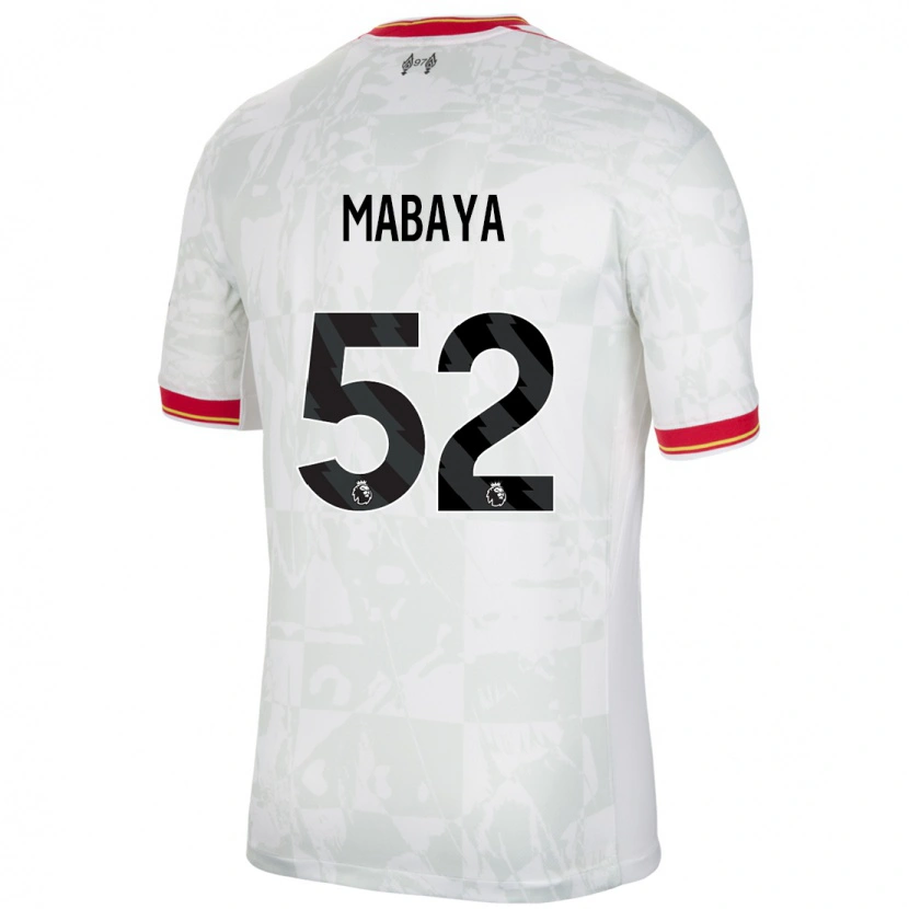 Danxen Donna Maglia Isaac Mabaya #52 Bianco Rosso Nero Kit Gara Third 2024/25 Maglietta
