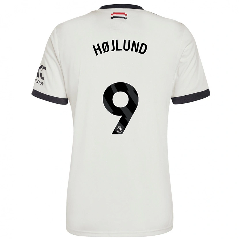 Danxen Donna Maglia Rasmus Højlund #9 Bianco Sporco Kit Gara Third 2024/25 Maglietta
