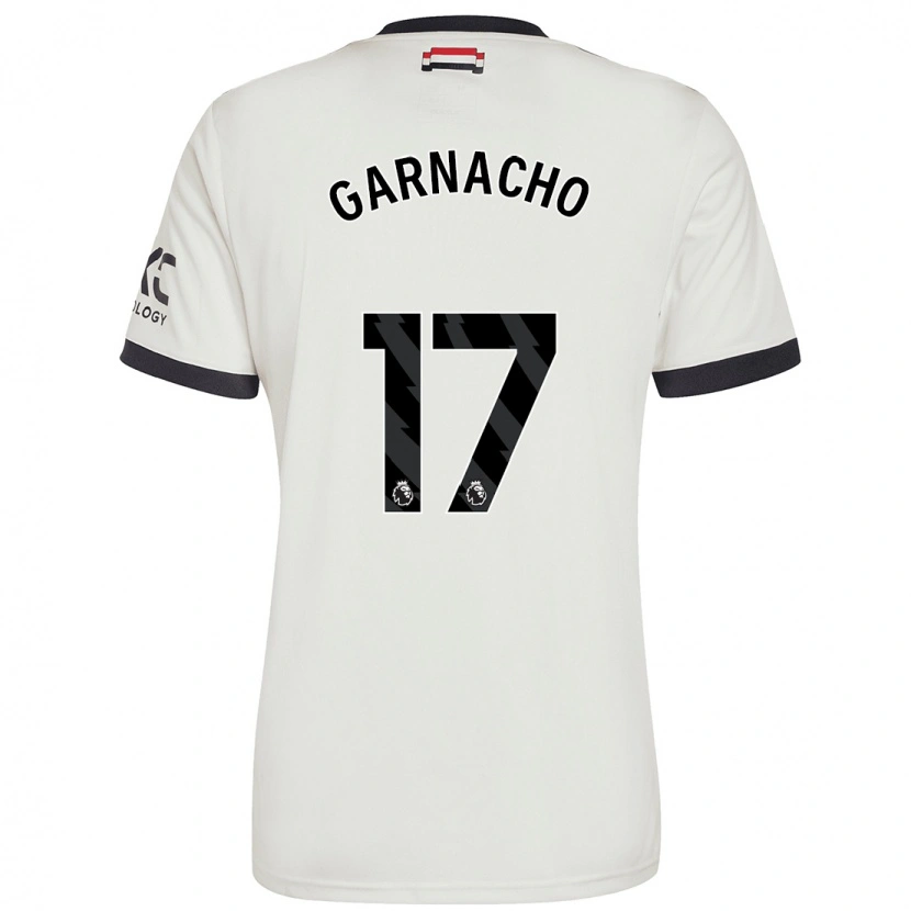 Danxen Donna Maglia Alejandro Garnacho #17 Bianco Sporco Kit Gara Third 2024/25 Maglietta
