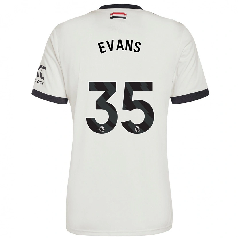 Danxen Donna Maglia Jonny Evans #35 Bianco Sporco Kit Gara Third 2024/25 Maglietta