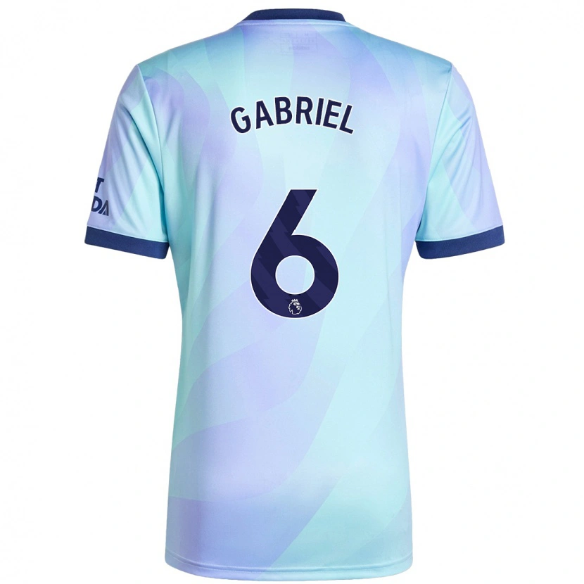 Danxen Donna Maglia Gabriel Magalhães #6 Acquamarina Kit Gara Third 2024/25 Maglietta