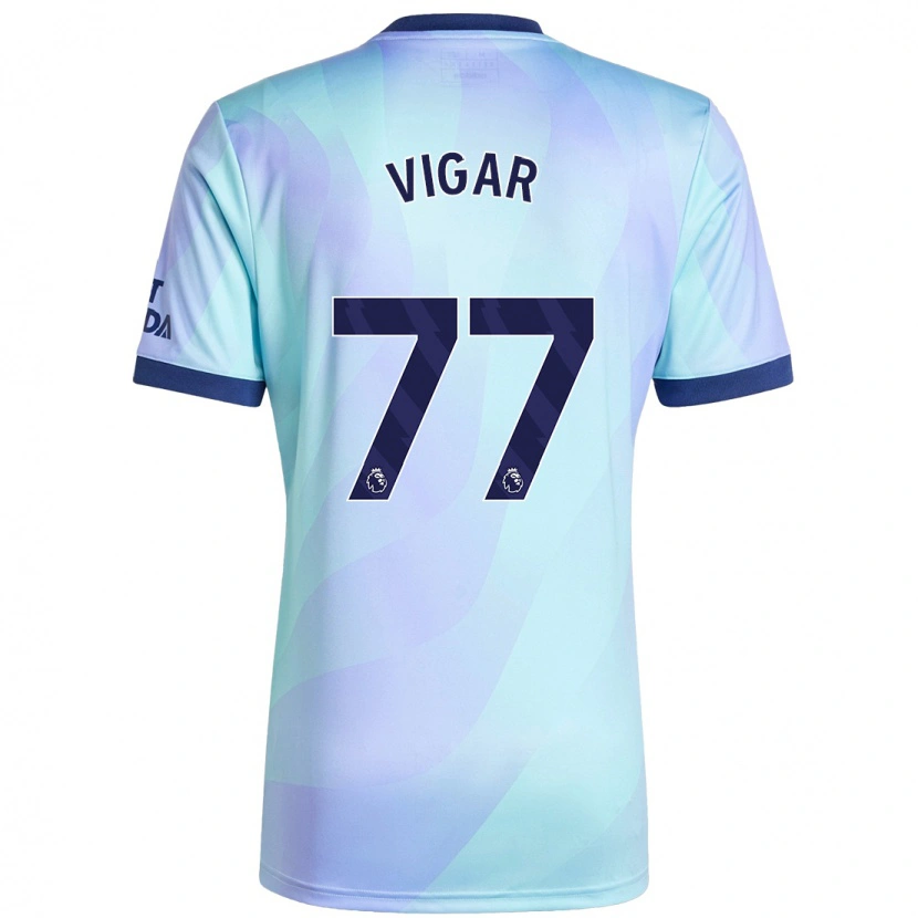 Danxen Donna Maglia Billy Vigar #77 Acquamarina Kit Gara Third 2024/25 Maglietta