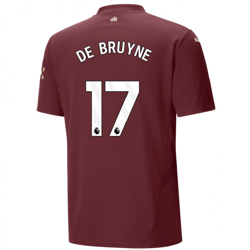Danxen Donna Maglia Kevin De Bruyne #17 Marrone Kit Gara Third 2024/25 Maglietta