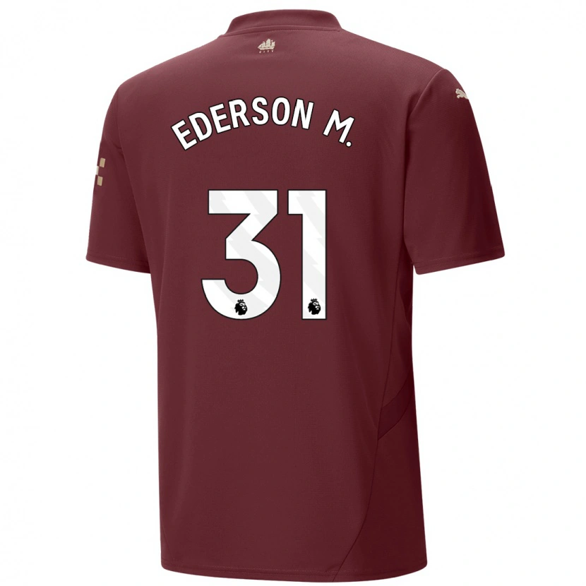 Danxen Donna Maglia Ederson #31 Marrone Kit Gara Third 2024/25 Maglietta