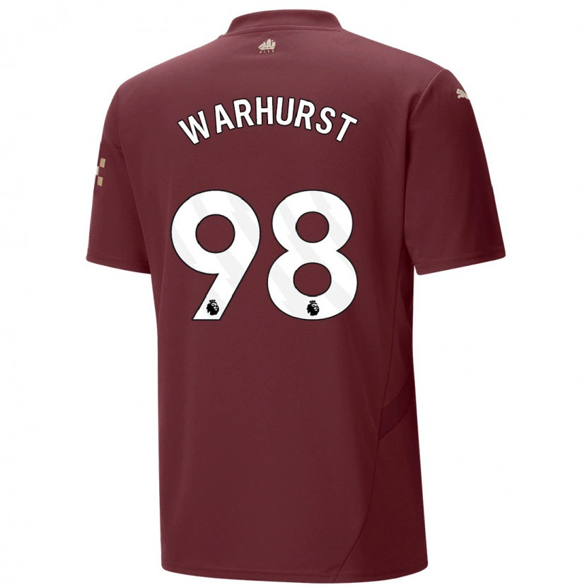 Danxen Donna Maglia Matty Warhurst #98 Marrone Kit Gara Third 2024/25 Maglietta