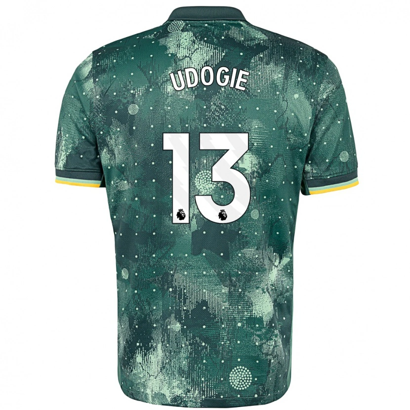 Danxen Donna Maglia Destiny Udogie #13 Verde Menta Kit Gara Third 2024/25 Maglietta