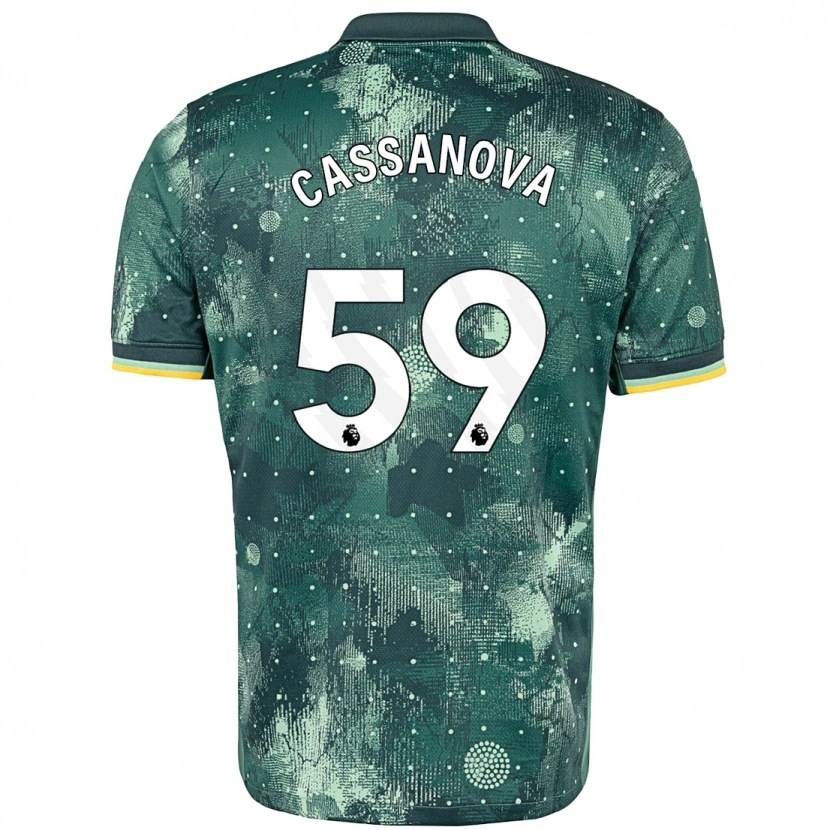 Danxen Donna Maglia Dante Cassanova #59 Verde Menta Kit Gara Third 2024/25 Maglietta