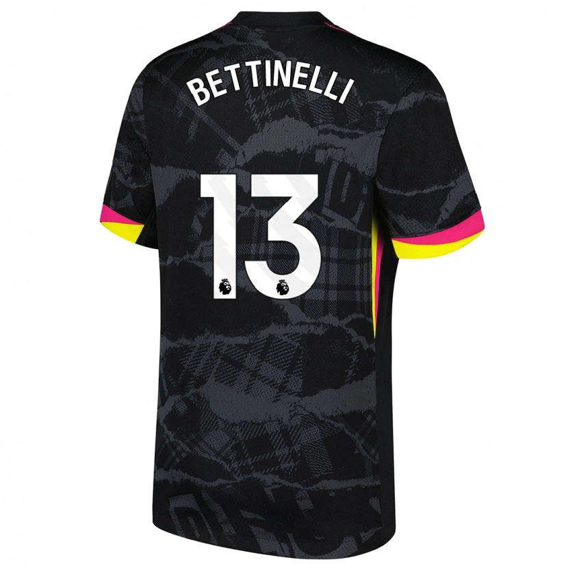 Danxen Donna Maglia Marcus Bettinelli #13 Nero Rosa Kit Gara Third 2024/25 Maglietta
