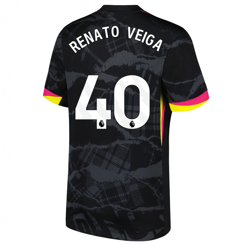 Danxen Donna Maglia Renato Veiga #40 Nero Rosa Kit Gara Third 2024/25 Maglietta