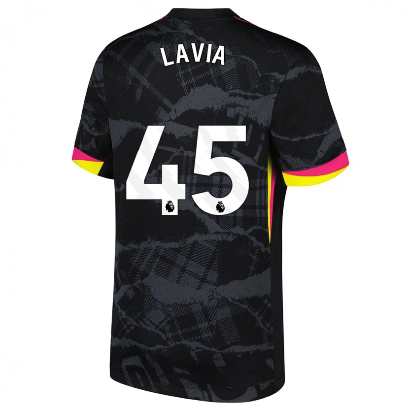 Danxen Donna Maglia Roméo Lavia #45 Nero Rosa Kit Gara Third 2024/25 Maglietta