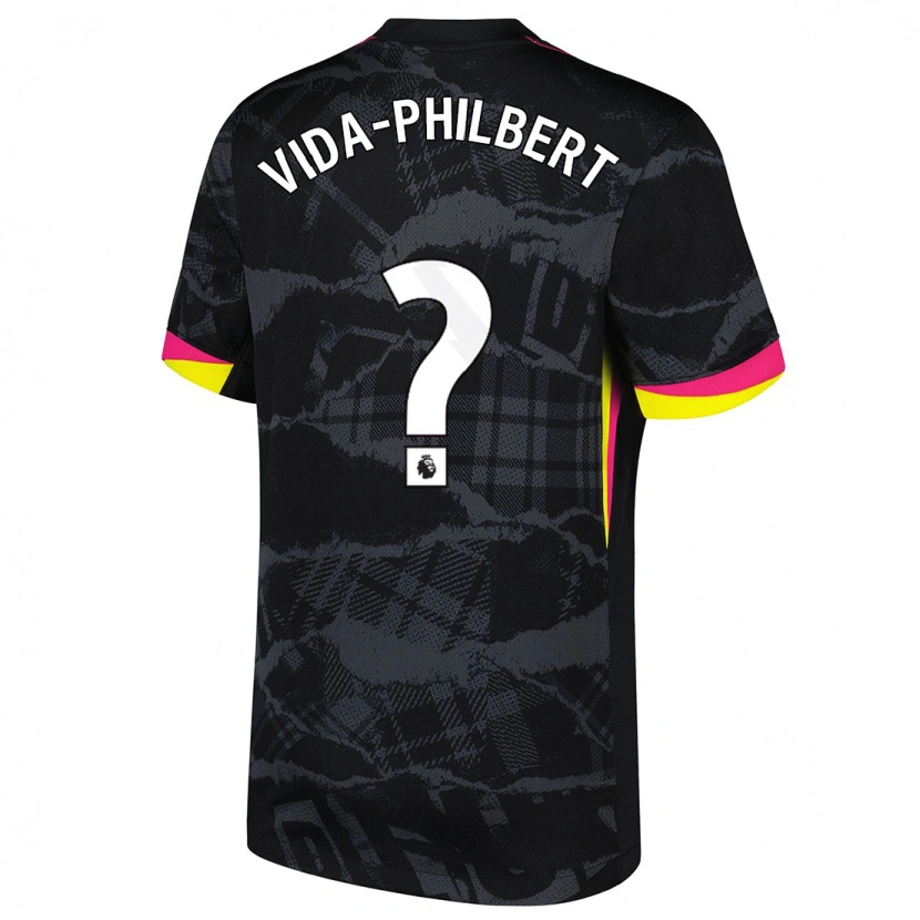 Danxen Donna Maglia Joel Vida-Philbert #0 Nero Rosa Kit Gara Third 2024/25 Maglietta