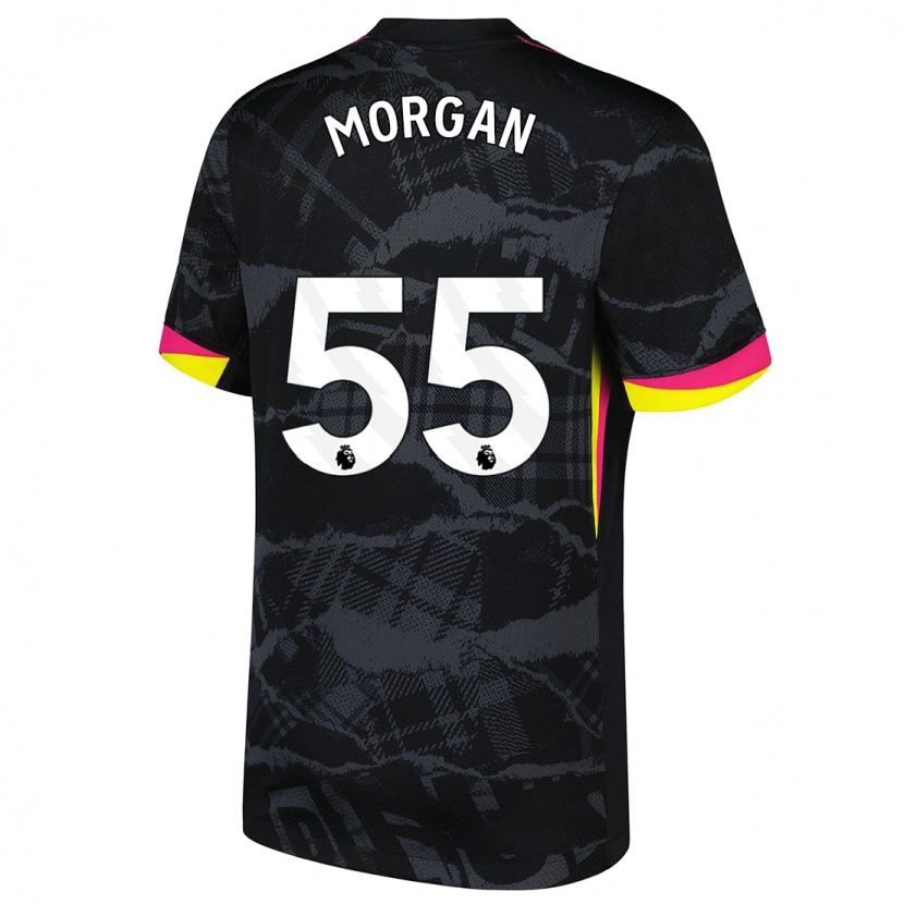 Danxen Donna Maglia Jimmy-Jay Morgan #55 Nero Rosa Kit Gara Third 2024/25 Maglietta