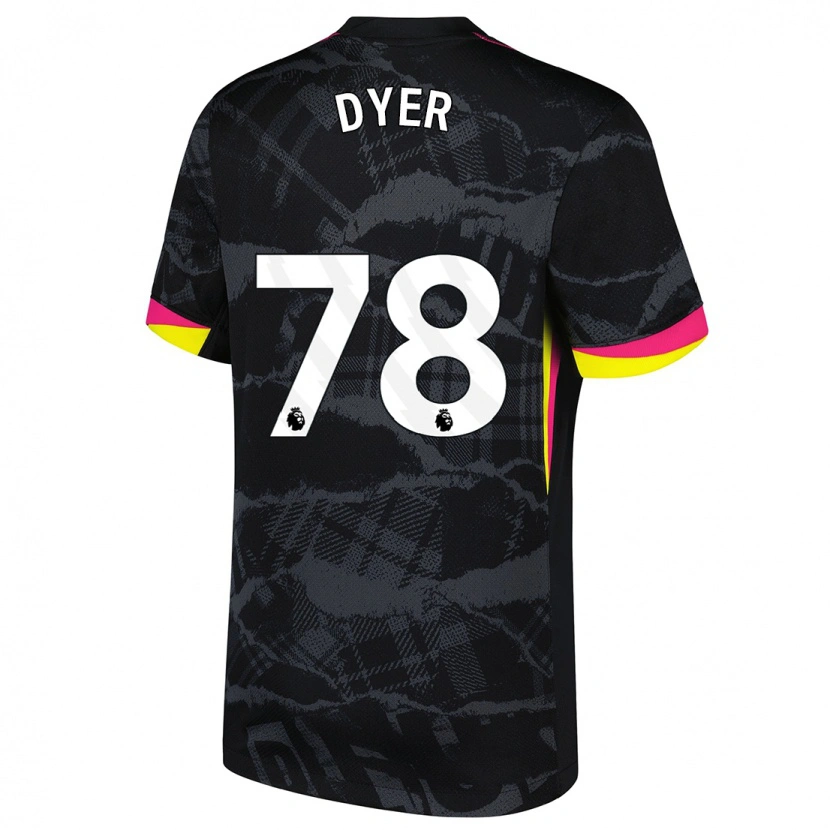 Danxen Donna Maglia Kiano Dyer #78 Nero Rosa Kit Gara Third 2024/25 Maglietta