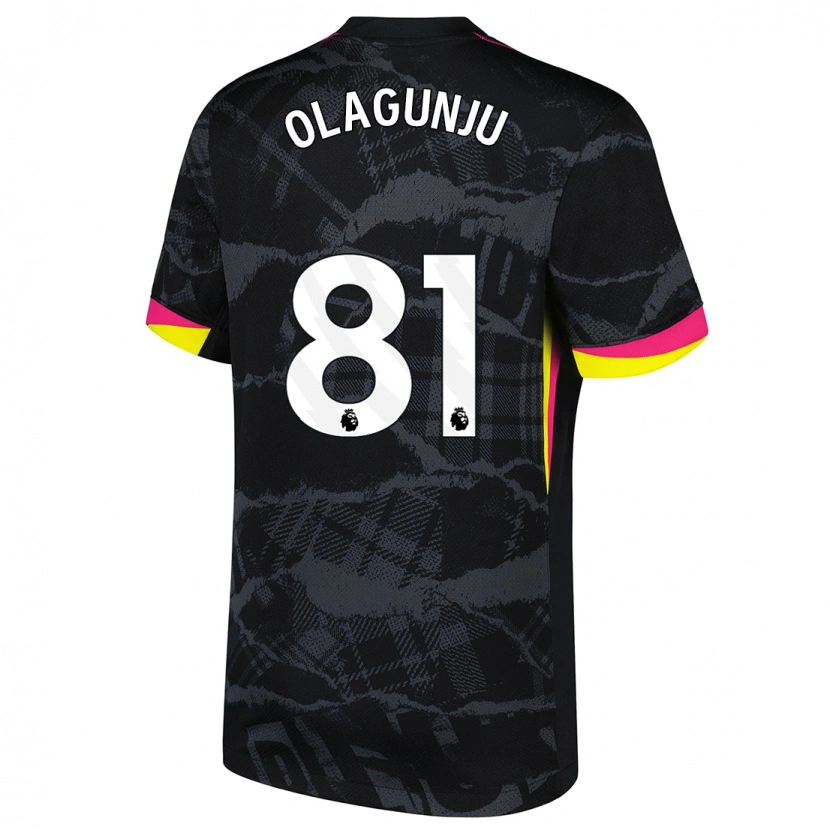 Danxen Donna Maglia Saheed Olagunju #81 Nero Rosa Kit Gara Third 2024/25 Maglietta