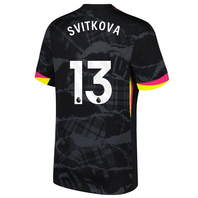Danxen Donna Maglia Kateřina Svitková #13 Nero Rosa Kit Gara Third 2024/25 Maglietta