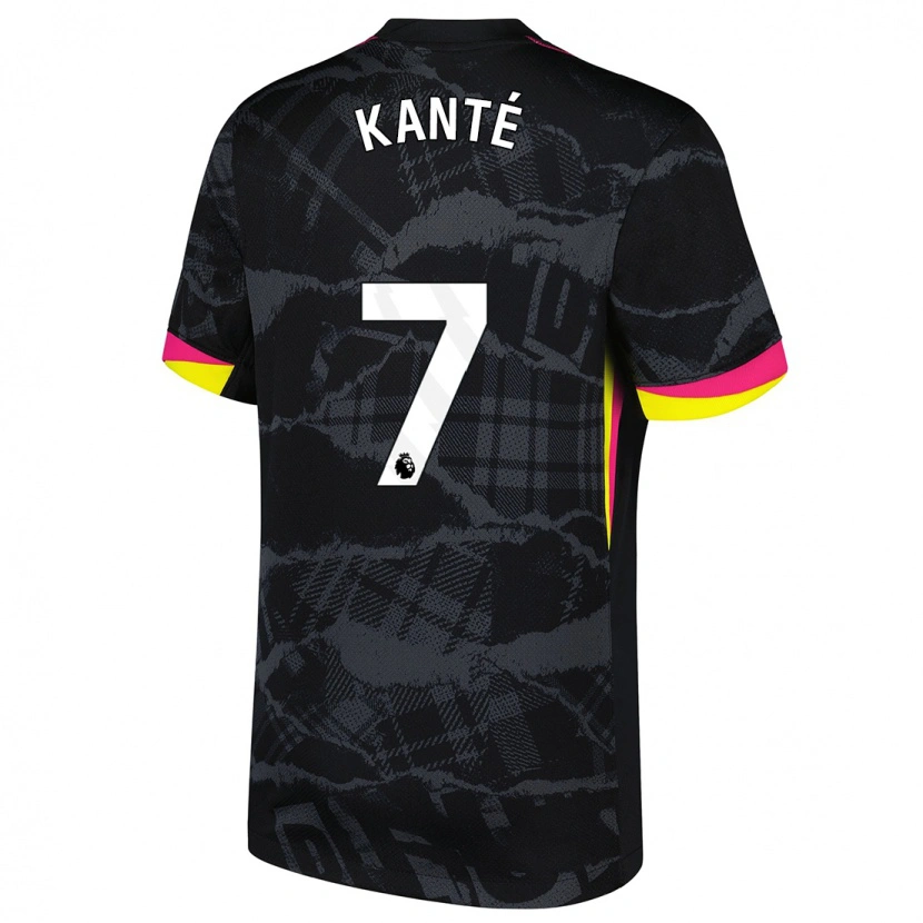Danxen Donna Maglia N'golo Kante #7 Nero Rosa Kit Gara Third 2024/25 Maglietta