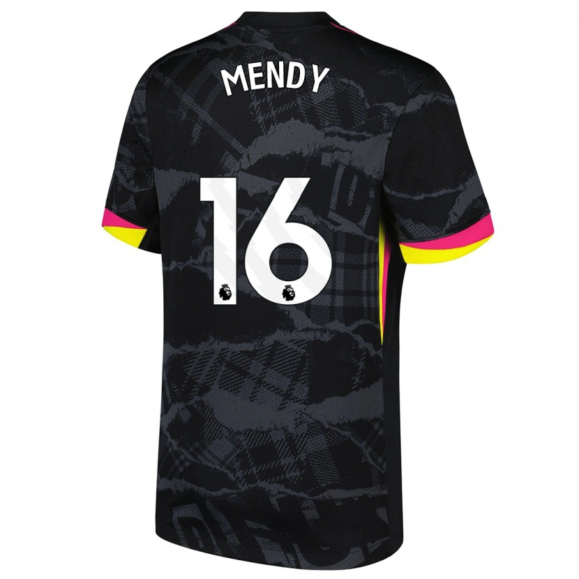 Danxen Donna Maglia Edouard Mendy #16 Nero Rosa Kit Gara Third 2024/25 Maglietta