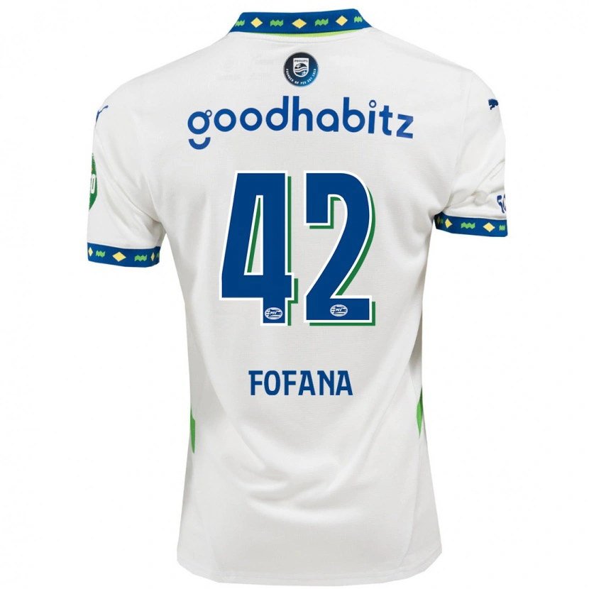 Danxen Donna Maglia Fodé Fofana #42 Bianco Blu Scuro Kit Gara Third 2024/25 Maglietta