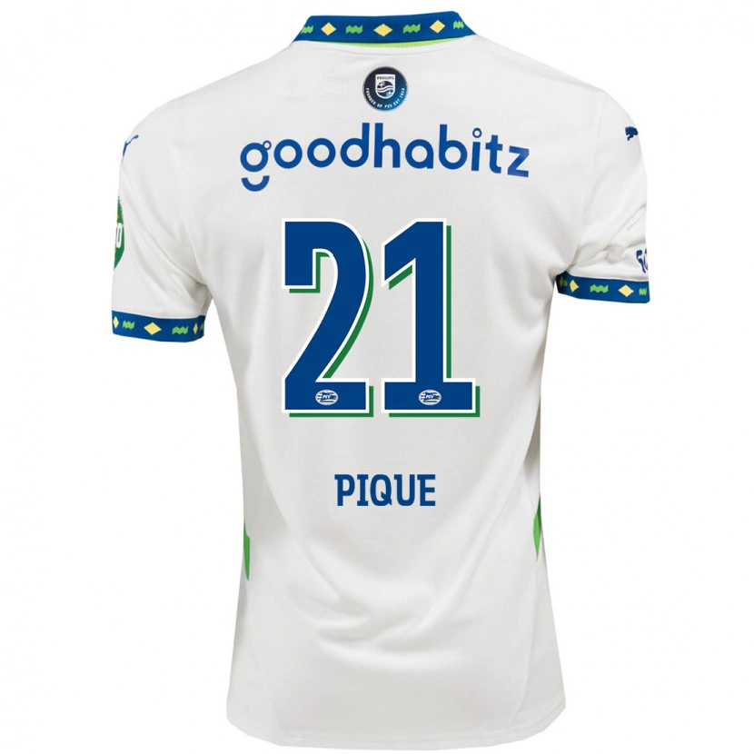 Danxen Donna Maglia Naomi Piqué #21 Bianco Blu Scuro Kit Gara Third 2024/25 Maglietta