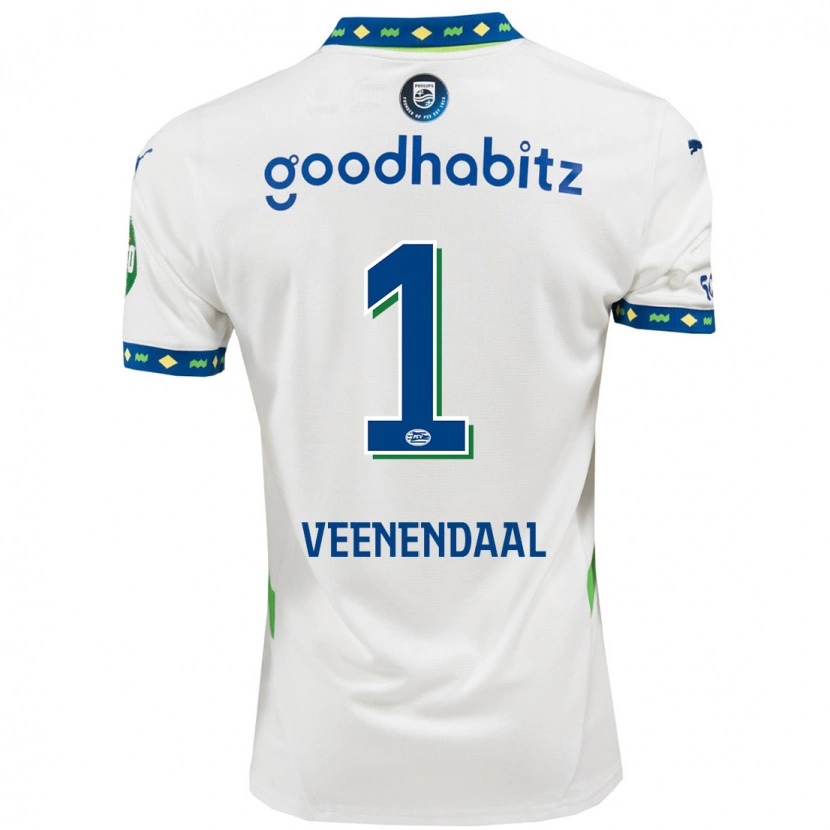 Danxen Donna Maglia Sari Van Veenendaal #1 Bianco Blu Scuro Kit Gara Third 2024/25 Maglietta