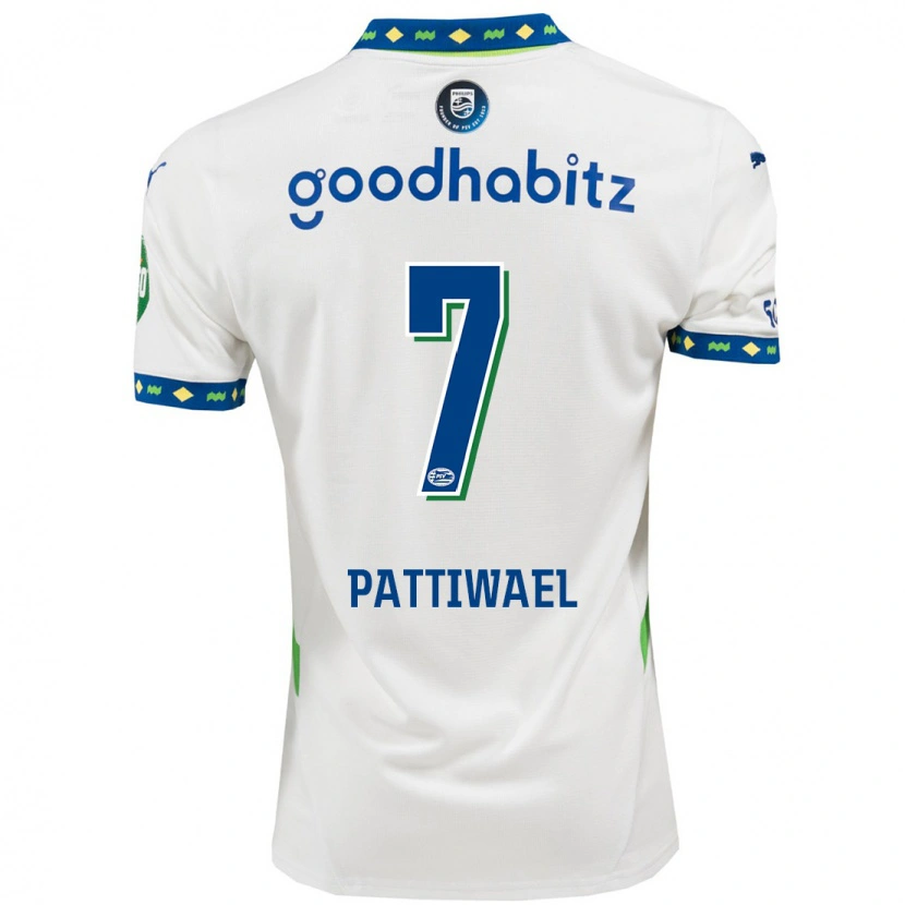 Danxen Donna Maglia Naomi Pattiwael #7 Bianco Blu Scuro Kit Gara Third 2024/25 Maglietta