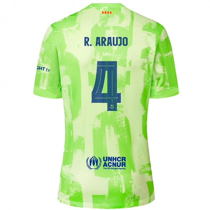 Danxen Donna Maglia Ronald Araujo #4 Lime Kit Gara Third 2024/25 Maglietta