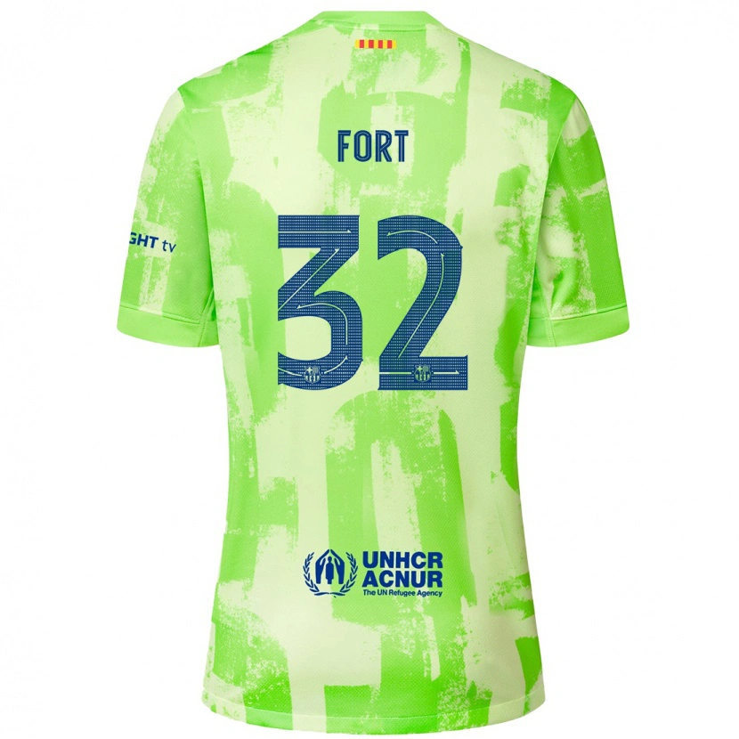 Danxen Donna Maglia Héctor Fort #32 Lime Kit Gara Third 2024/25 Maglietta