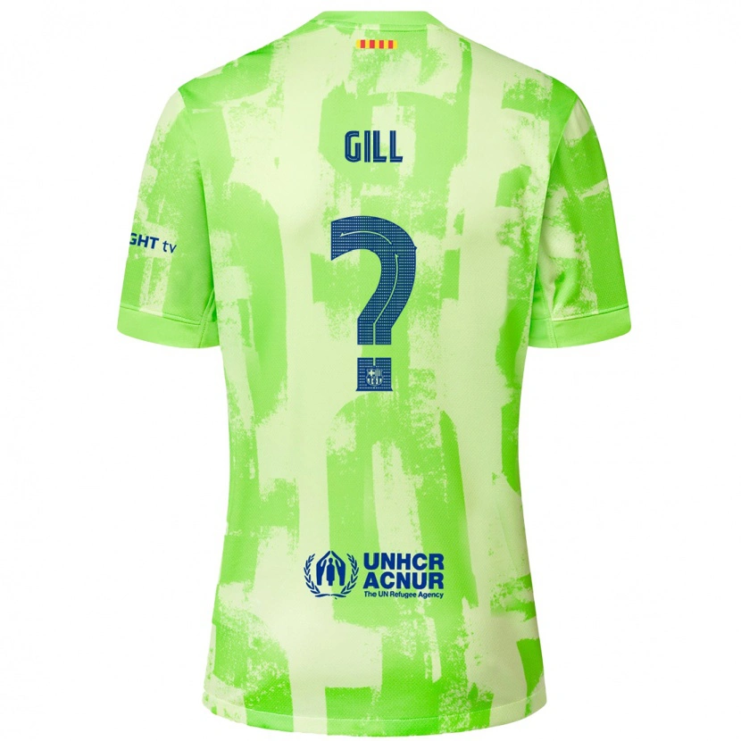 Danxen Donna Maglia Adrian Gill #0 Lime Kit Gara Third 2024/25 Maglietta