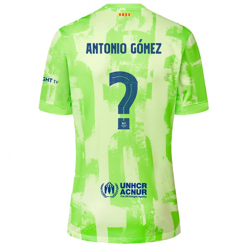 Danxen Donna Maglia Antonio Gómez #0 Lime Kit Gara Third 2024/25 Maglietta