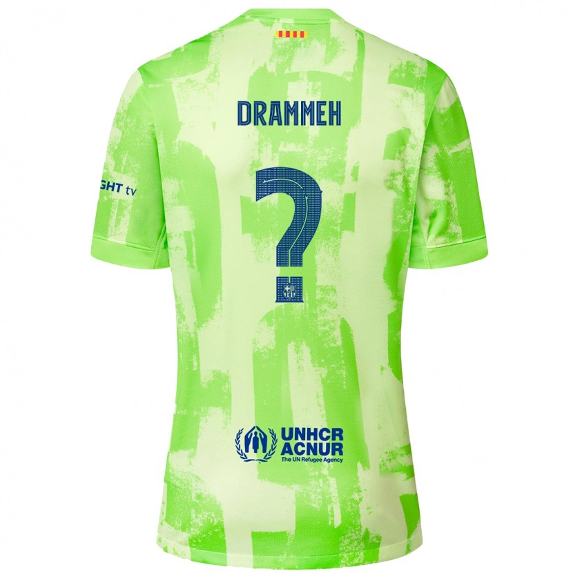 Danxen Donna Maglia Alieu Drammeh #0 Lime Kit Gara Third 2024/25 Maglietta