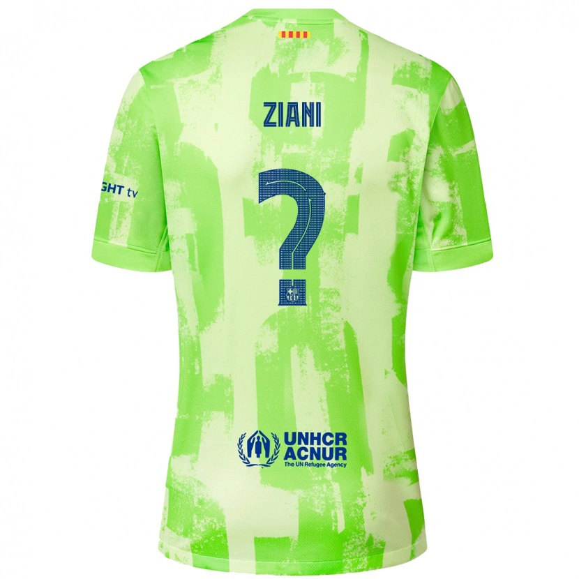 Danxen Donna Maglia Ismael Ziani #0 Lime Kit Gara Third 2024/25 Maglietta