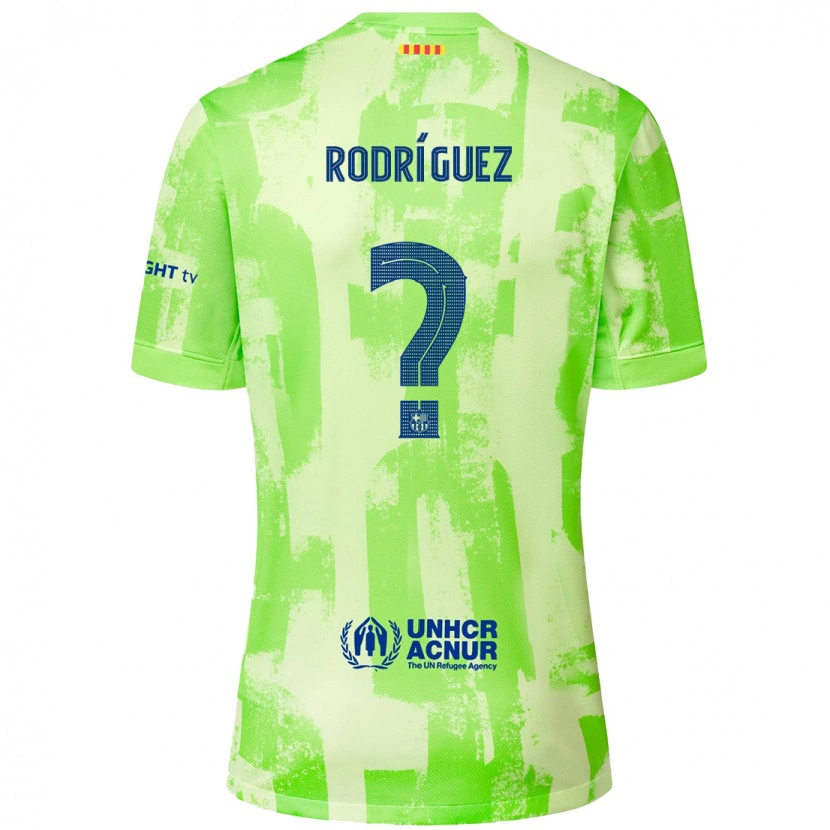 Danxen Donna Maglia Alfredo Rodríguez #0 Lime Kit Gara Third 2024/25 Maglietta