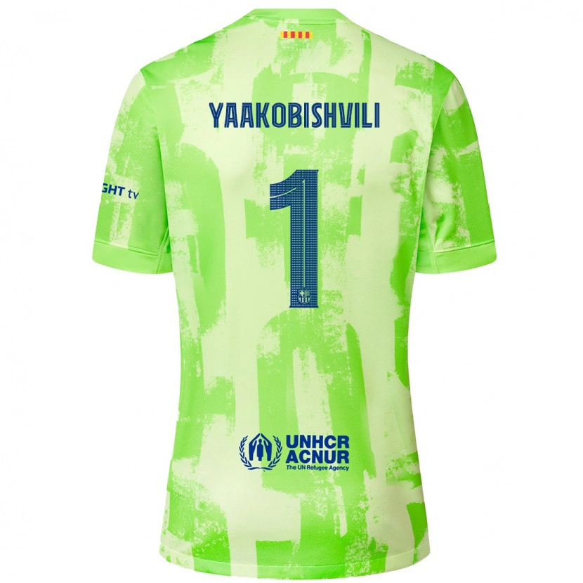 Danxen Donna Maglia Áron Yaakobishvili #1 Lime Kit Gara Third 2024/25 Maglietta