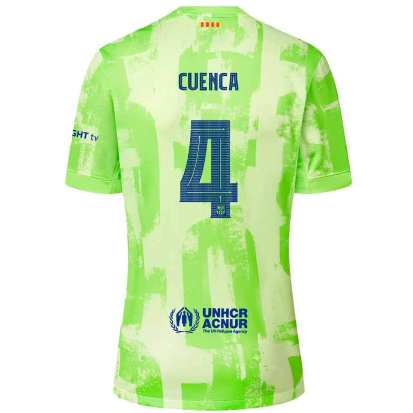 Danxen Donna Maglia Andrés Cuenca #4 Lime Kit Gara Third 2024/25 Maglietta