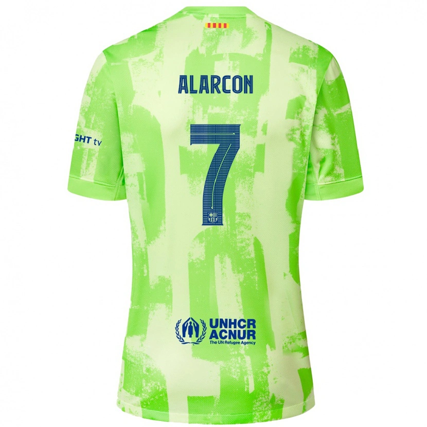 Danxen Donna Maglia Ángel Alarcón #7 Lime Kit Gara Third 2024/25 Maglietta