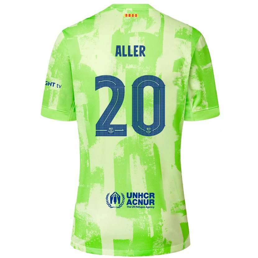 Danxen Donna Maglia Eder Aller #20 Lime Kit Gara Third 2024/25 Maglietta