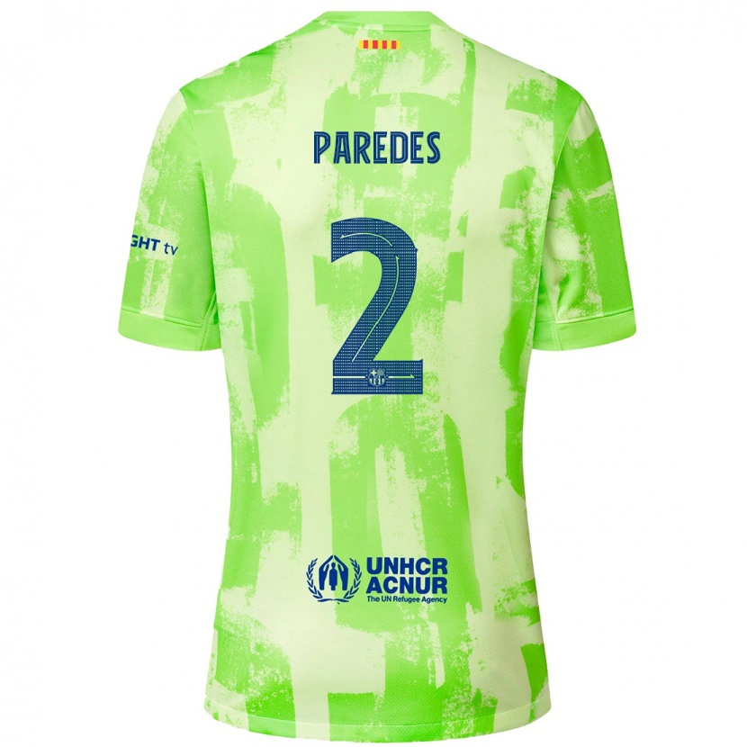 Danxen Donna Maglia Irene Paredes #2 Lime Kit Gara Third 2024/25 Maglietta