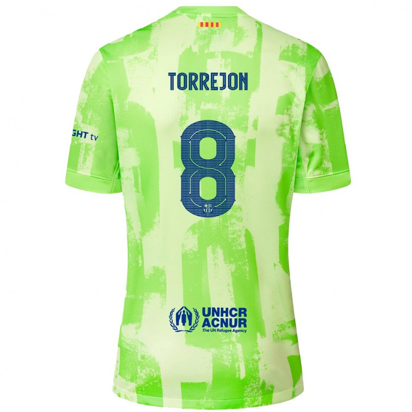 Danxen Donna Maglia Marta Torrejón #8 Lime Kit Gara Third 2024/25 Maglietta