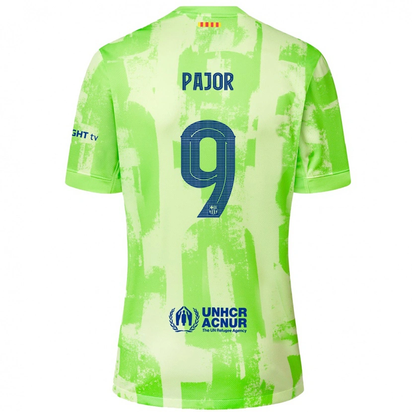 Danxen Donna Maglia Ewa Pajor #9 Lime Kit Gara Third 2024/25 Maglietta