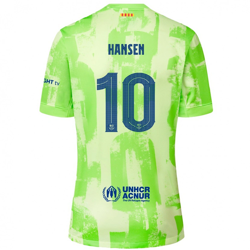 Danxen Donna Maglia Caroline Graham Hansen #10 Lime Kit Gara Third 2024/25 Maglietta