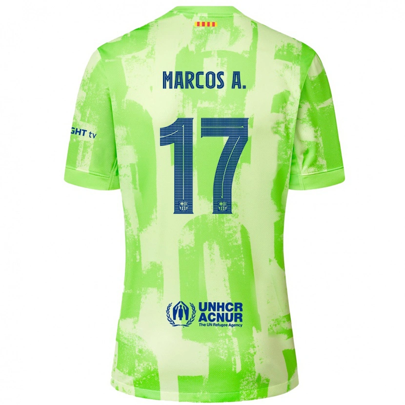 Danxen Donna Maglia Marcos Alonso #17 Lime Kit Gara Third 2024/25 Maglietta