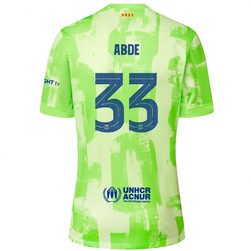 Danxen Donna Maglia Ez Abde #33 Lime Kit Gara Third 2024/25 Maglietta