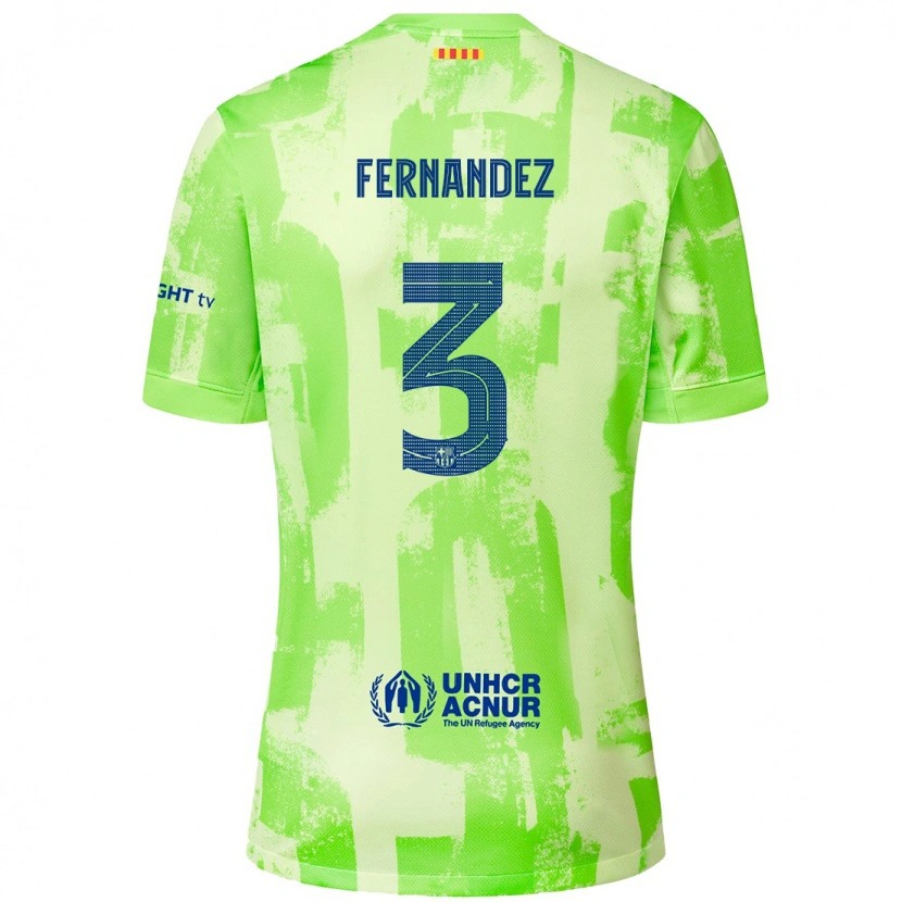 Danxen Donna Maglia Jana Fernandez #3 Lime Kit Gara Third 2024/25 Maglietta
